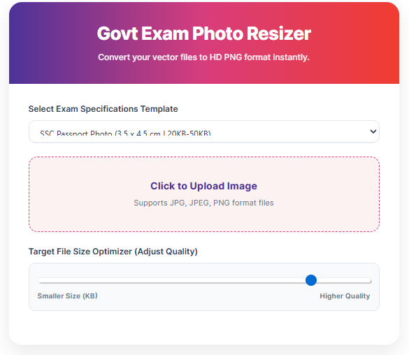 Govt Exam Photo Resizer