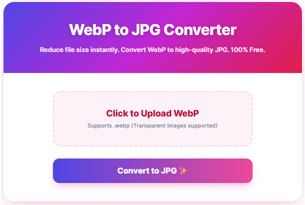 WebP to JPG Converter