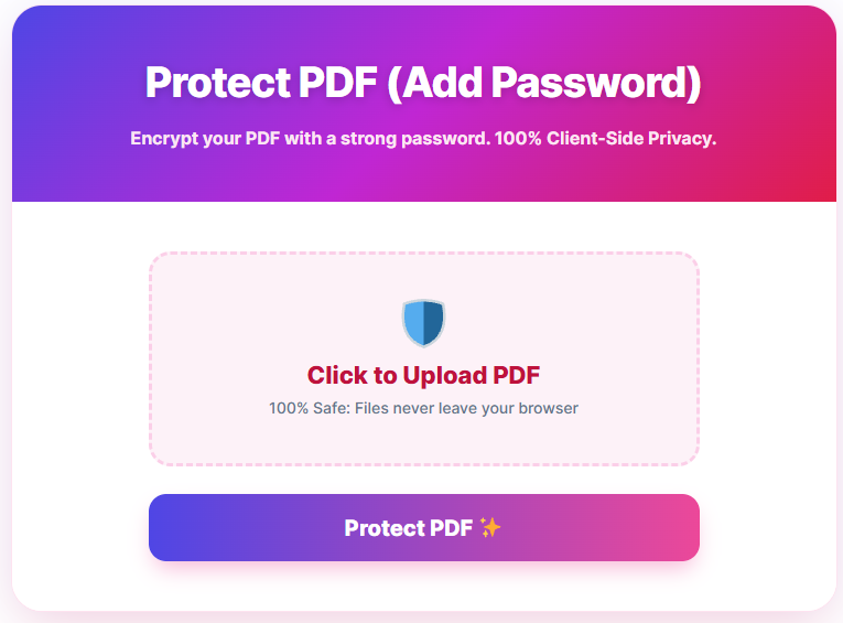 Protect PDF (Add Password), PDF Password Protect